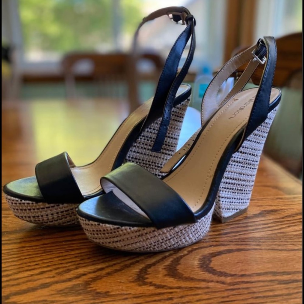 Woman’s Black Sandal Heals